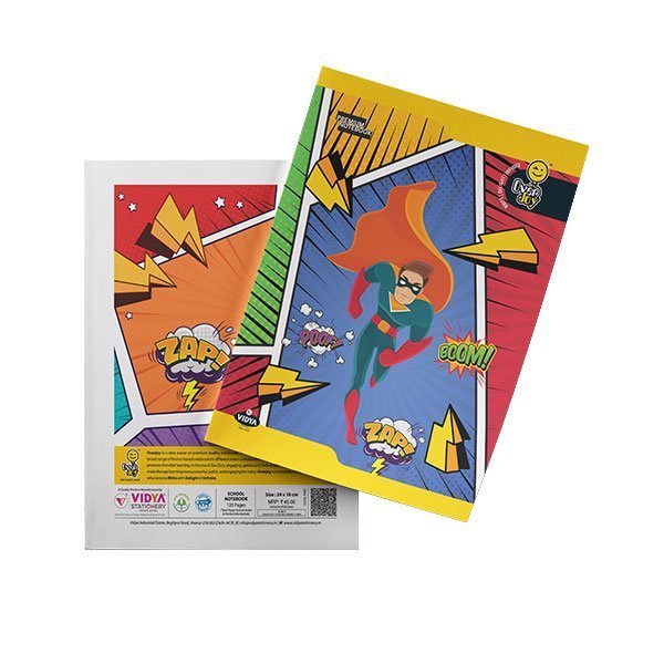 Overjoy Premium Notebook Pop Comic Art 3-IN-1 (Single Line - Four Line - Square-12mm)